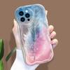 Kreslený vzor krémová textura pouzdro vlnitý okraj měkký silikonový kryt pouzdro na telefon pro iPhone Samsung Huawei Honor Xiaomi Redmi Infinix Tecno