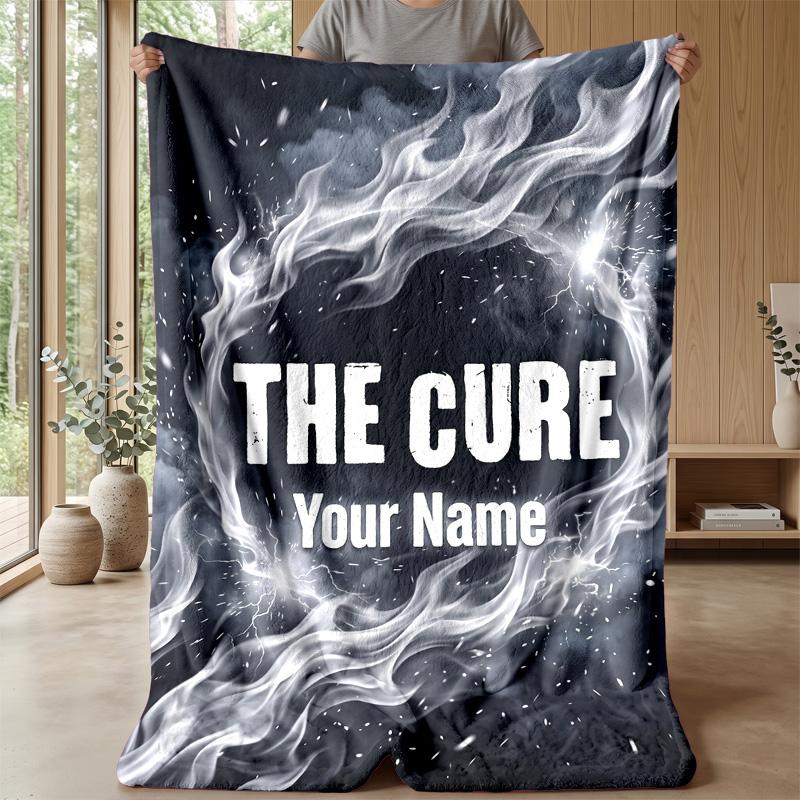The Cure Custom Flannel Throw Blanket Print Your Name Text Soft Warm Blanket Holiday Present