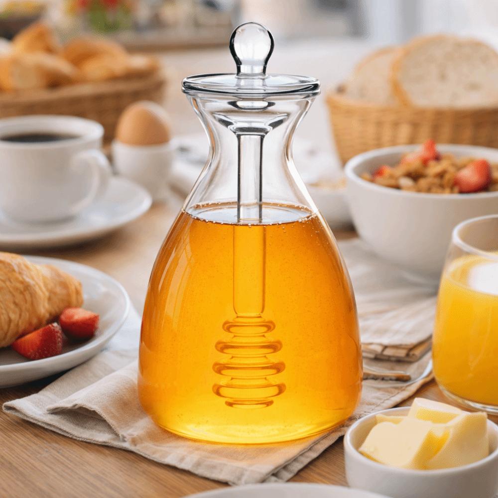Large Capacity Glass Honey Jar Three-dimensional Bee Honey Container Creative Syrup Jar Breakfast