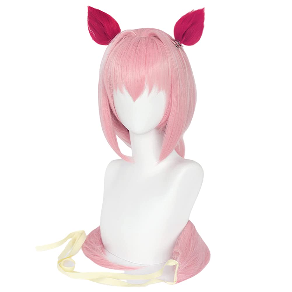 

Косплей-парик в стиле Хару Урара, термостойкий, 50 см, идеально подходит для маскарада, включает сетку и расческу, розовый (Парик, Уши и Хвост)