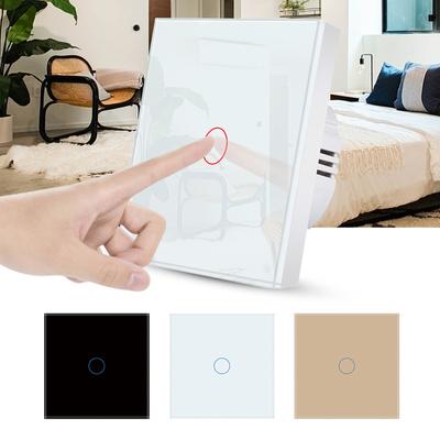European Touch Switch AC100-240V LED Backlight Panel Tempered Crystal Glass Wall Lamp Induction ZPG