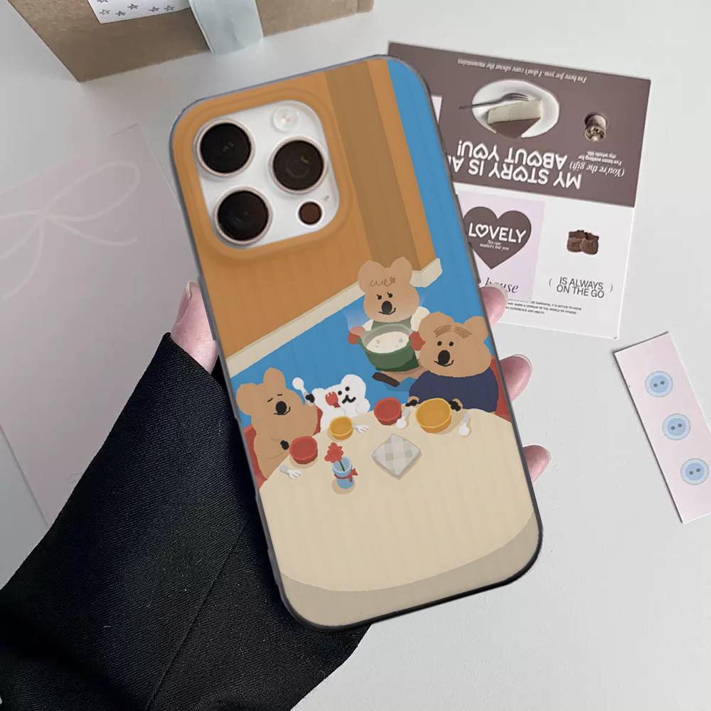 Cute Bear Quokkas Magsafe For IPhone 16 15 11 12 13 14 17 Pro Max PLUS Pro Soft Corrugated Silicone Back Phone Case
