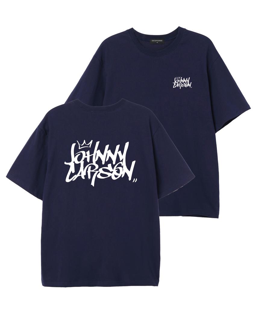 JOHNNY CARSON Classic Graffiti Logo Short Sleeve T-Shirt (Jcss102) Navy (Type A)