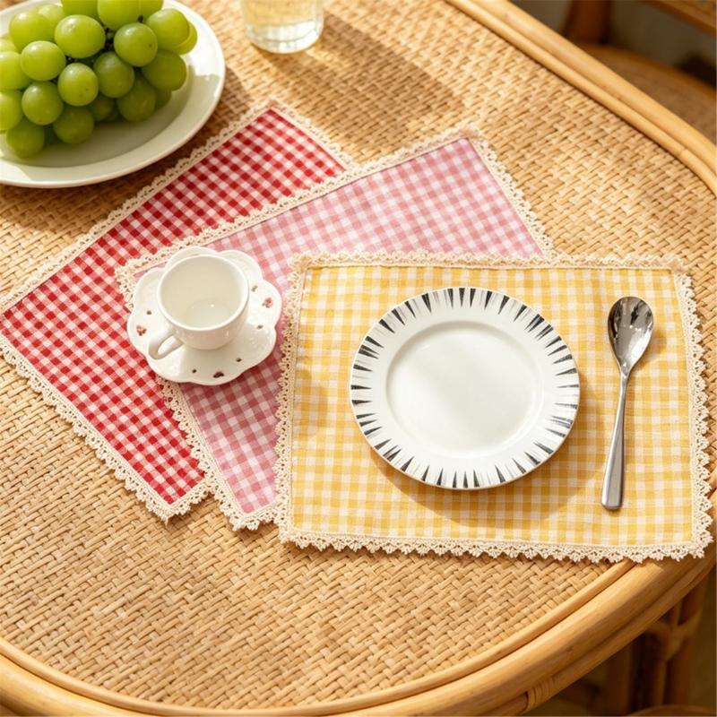 Tovaglietta Rettangolare da Pranzo, Tovaglietta da Tavola in Tessuto a Quadretti 30 X 40 Cm per Posizionamento Individuale dei Posti per i Pasti