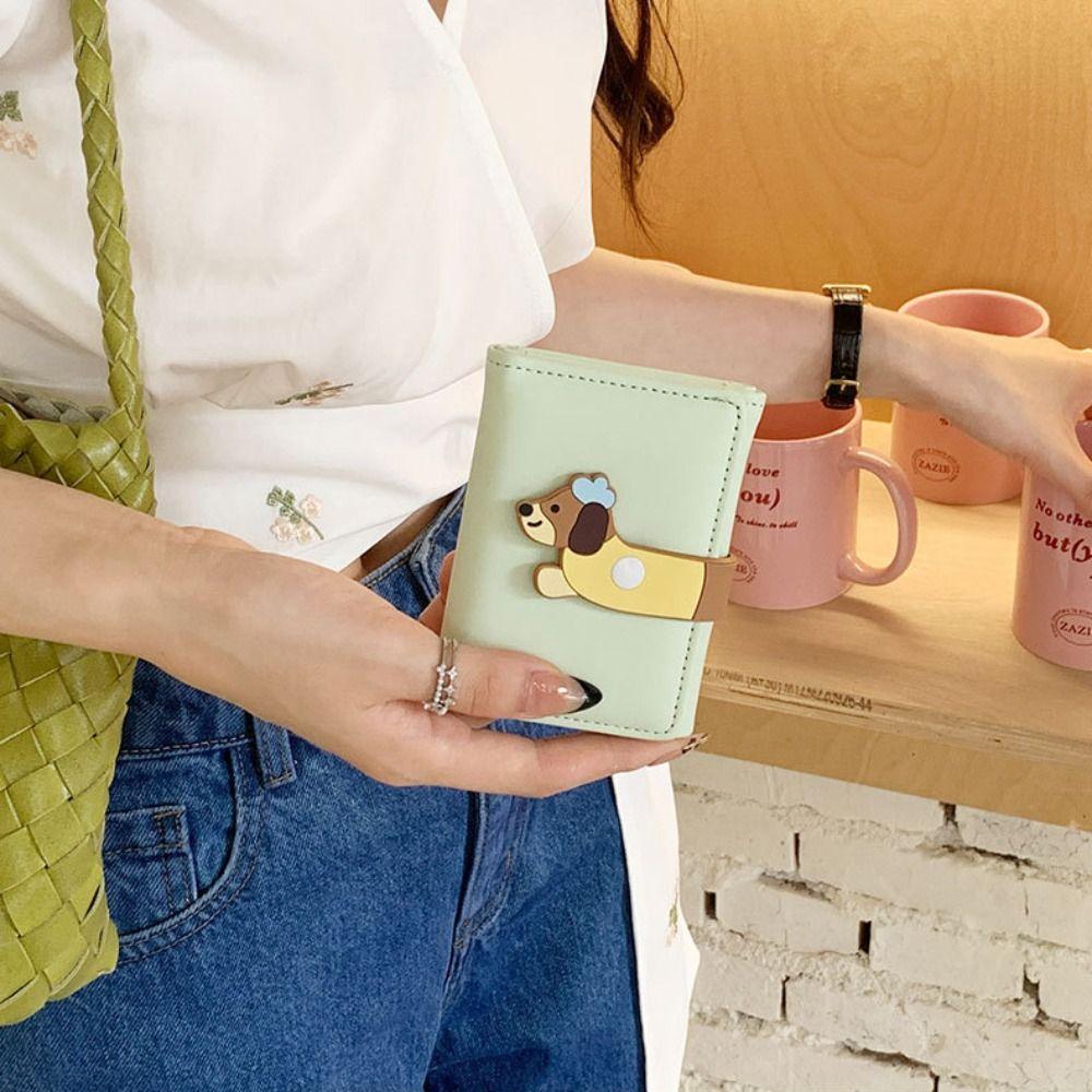 Ultra Thin Sausage Dog Wallet Korean Style Coin Pouch Casual PU Leather Card Holder  Men