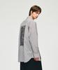 ZIOSONGZIO [Collection] Raoul Dufy Artwork Asymmetric Stripe Shirt Black Bi2Sh213Bk