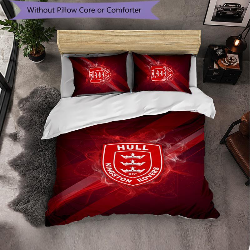 Hull KR Pattern Microfiber 3Pcs Bedding Set Decor Duvet Cover Set For Bedroom Home Use