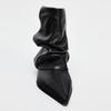 Elegant New Cat Heel Ankle Boots Woman  Sexy Pointed Toe Pleated Short-tube Fashion Boots Soft Leather Short Boots Women