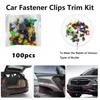 100pcs Car Clips Fastener Screws Bumper Interior Decoration Auto Plastic Random Mixing Universal Plastic