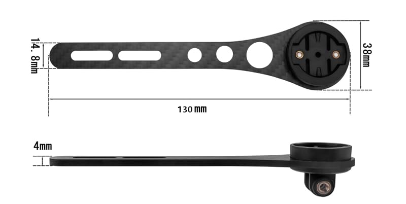 Bike Computer Bicycle Mount Bracket for Cycle Road Made of Durable Carbon Compatible with GoPro Cameras and 130mm Compatible with and More Mount,