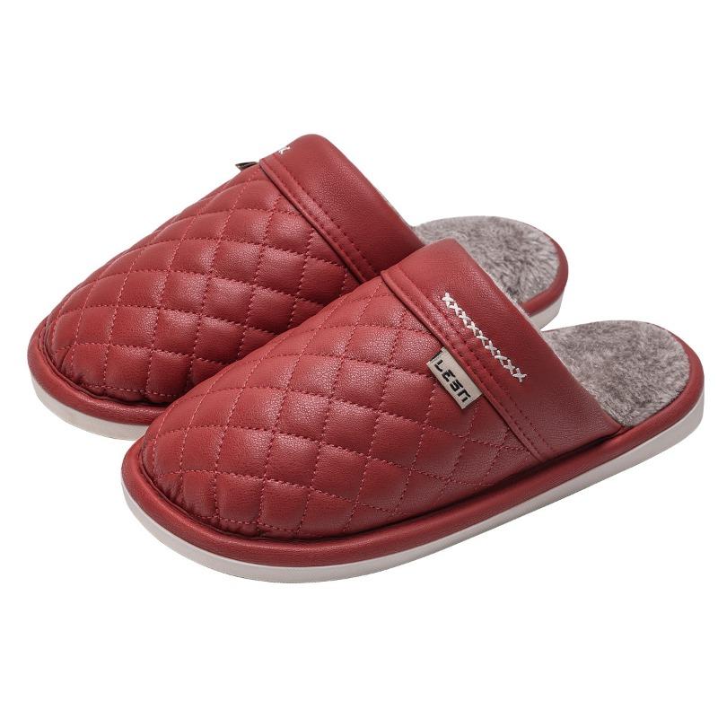 Waterproof Cotton Slippers Women's Autumn and Winter New Indoor Home Non-slip Velvet Warm Wool Slippers Women's Winter