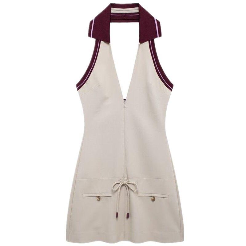 

Fashion Style 2024 Fall and Winter New Women s Clothing Patchwork Stripes Rib Hanging Collar Dress 3152221 Picture color L