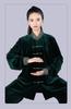 Abbigliamento di alta gamma coreano in velluto per la pratica del Tai Chi da donna con colletto a nuvola propiziatoria - Uniforme per arti marziali per performance autunnali/invernali