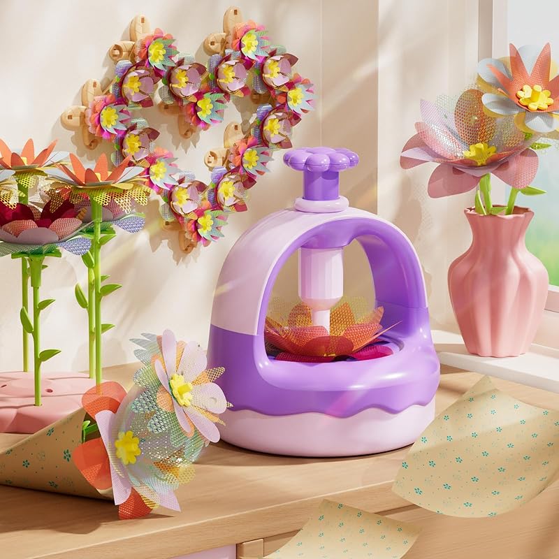 Fabric Flower Bouquet Craft Kit, DIY Arts & Crafts Toy for Kids, Creative Flower-Making Activity Set, Educational Preschool Toy, Perfect Birthday &