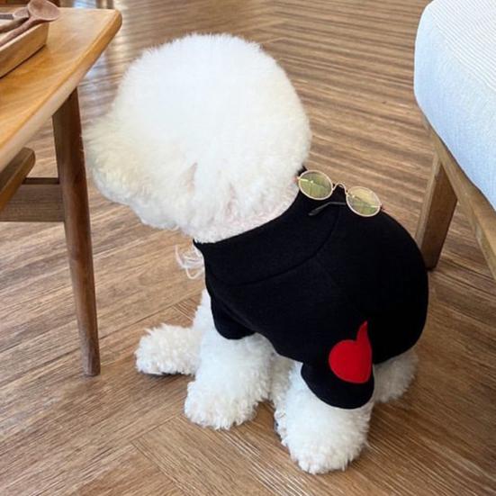 Yousheng Pet Pullover Fashionable Love Pattern Dog Shirt Comfortable Warm Cat Two-Legged Clothing Pet Supplies