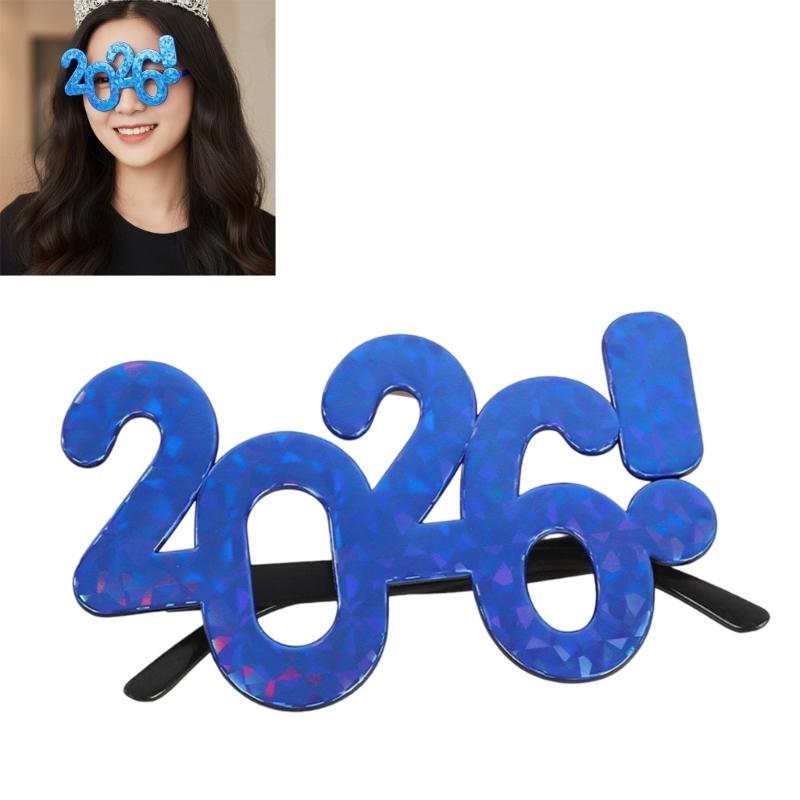 2026 Themed Celebration Glasses With Glittering Numbers Costume Accessory for Party Photos and Decorative Backdrops