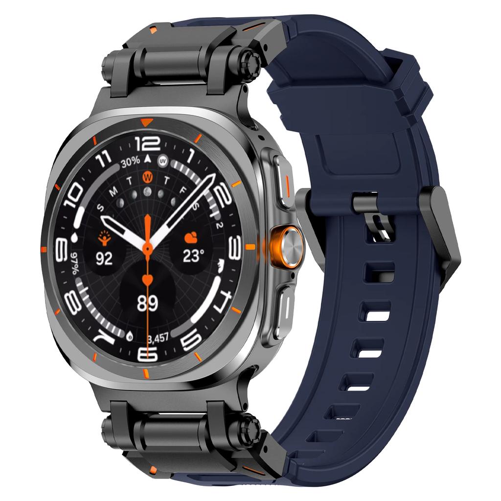 Gummiband för Samsung Galaxy Ultra Watch 47mm Sport Herrarmband för samsung GALAXY ULTRA 7 47MM Inget Mellanrum Rostfritt Stål Klockarmband
