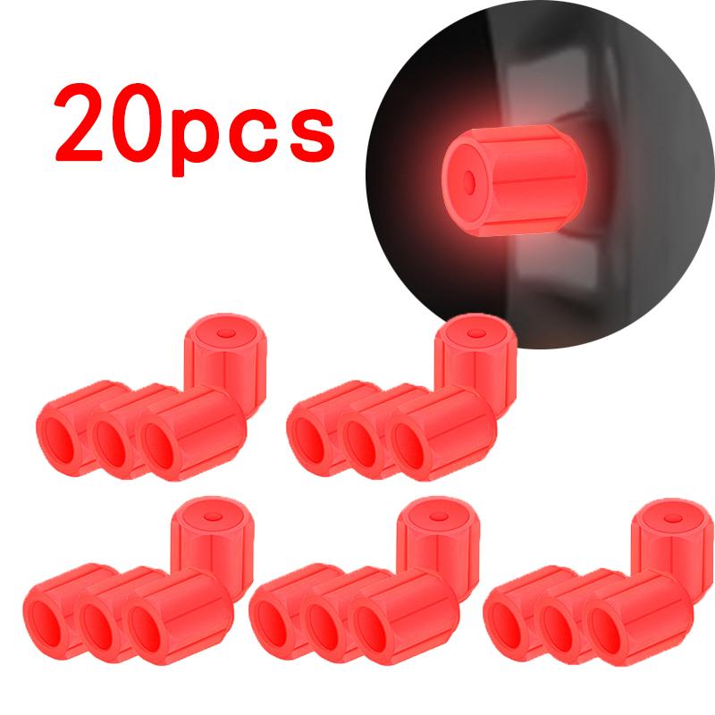 Luminous Tire Valve Caps 6 Colors Car Motorcycle Glowing Valve Cover Car Tire Wheel Hub Styling Tool Auto Accessories 4/8/20pcs Stem Caps1