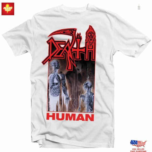Death Human White TShirt | New Technical Progressive Death Metal Band Tee Unisex XXXL
