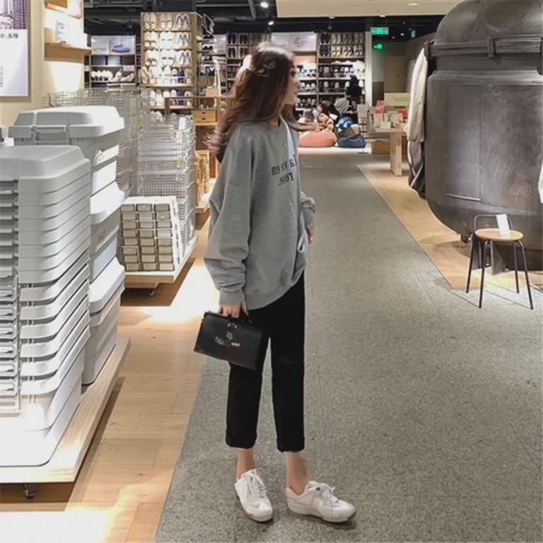 2024 Herbst Koreanischer Lockerer Pullover mit Buchstabenprint - Damen Langarm Pullover Studenten Oberteil Trend