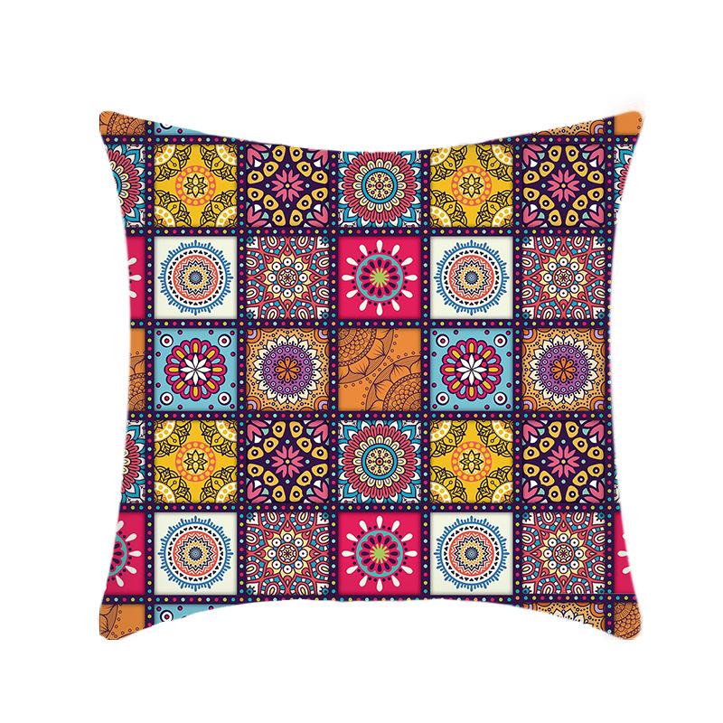 Spliced Colorful Mandala Traditional Ethnic Pattern Car Throw Pillows, Sofa Bay Window Pillow Covers and Cushions