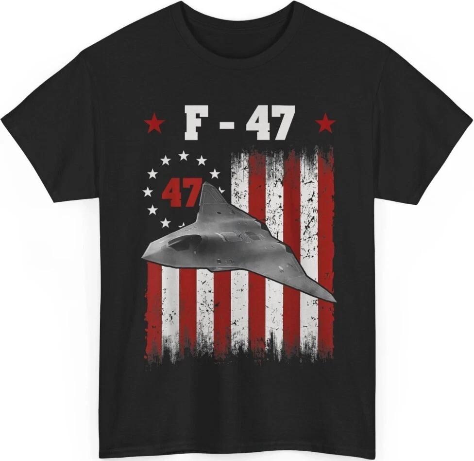 Футболка F47 Истребитель Трамп, Футболка с истребителем F-47 и американским флагом XXXL
