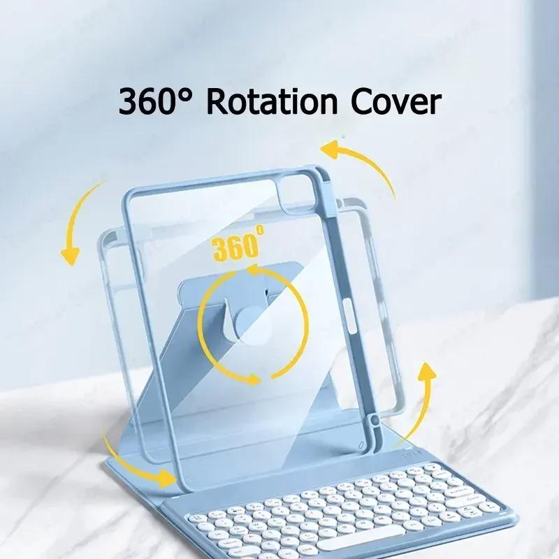 Funda con Teclado Táctil para iPad 11 Funda A16 Funda con Rotación 360° para iPad 11ª Generación Funda Cubierta con Ranura para Lápiz