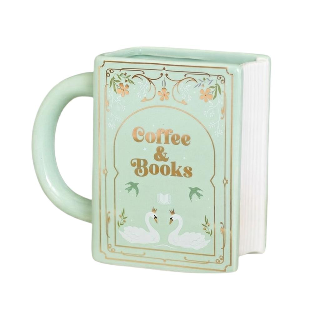 Ceramic Book Shaped Mug with Handle I Love Books Design Novelty Coffee Cup Unique Book Style Ceramic Mug for Home Office Use