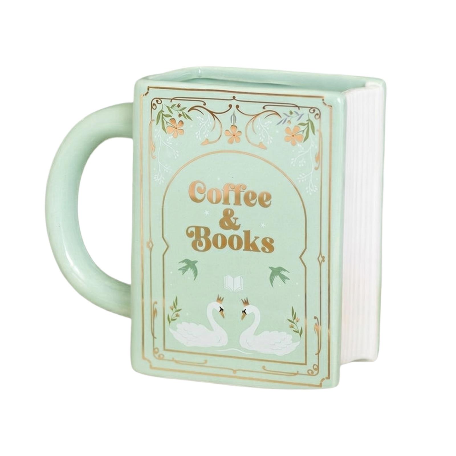 Ceramic Book Shaped Mug With Handle Book Cup Ceramic Mug Book Shaped Mug Coffee Cup One Size циан