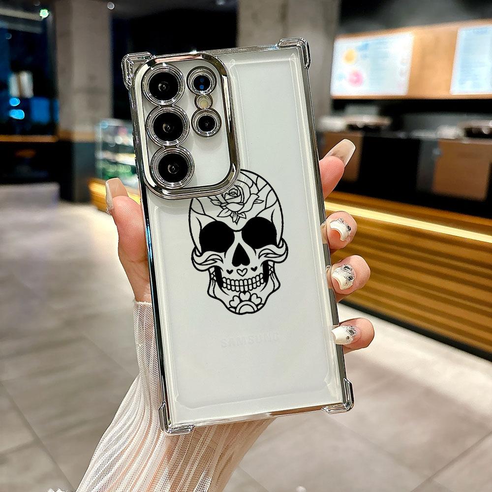 Horror Black Skull Skeleton Coque For Galaxy S26 Ultra Phone Case For Samsung S26 S25 S24 S23 S21 Ultra S20 FE S25 Plus 5G Cover