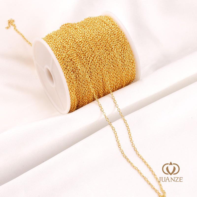 Copper-Plated Gold Color Retention O Cross Chain Necklace with Extension.