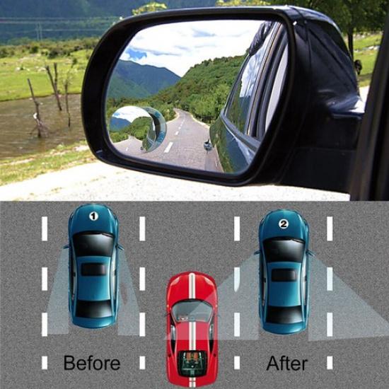 1x 360° Round Side Wide Angle Convex Auto Car Rear View Mirror Blind Spot