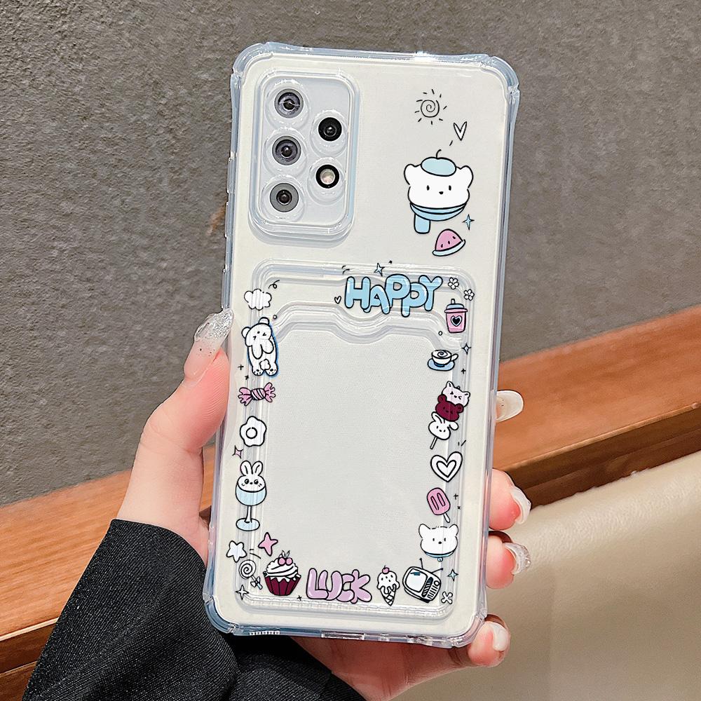 Card Holder Case For Samsung A15 A16 A55 5G A54 A35 A52 A53 A73 A34 A33 A14 A13 A12 A32 A72 A25 A24 A22 A51 A50 A71 Soft Covers