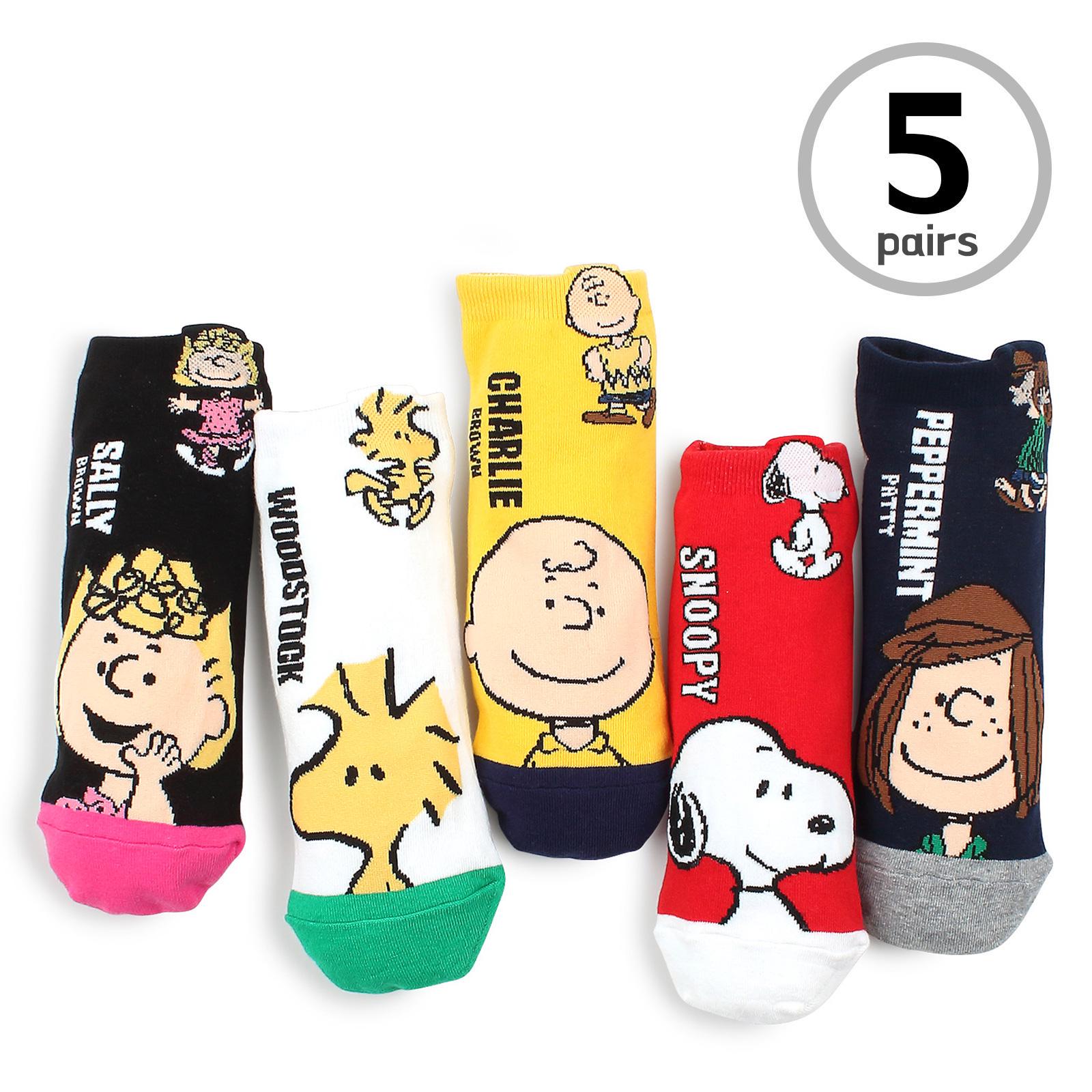 

Женские носки Snoopy Peanuts Movie для девочек (до щиколотки, 5 пар) NH 15