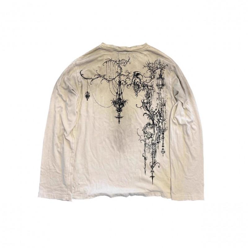 Unisex Vintage Streetwear Long Sleeve T-Shirt With 3D Digital Print Loose Fit Casual Tee Daily Wear
