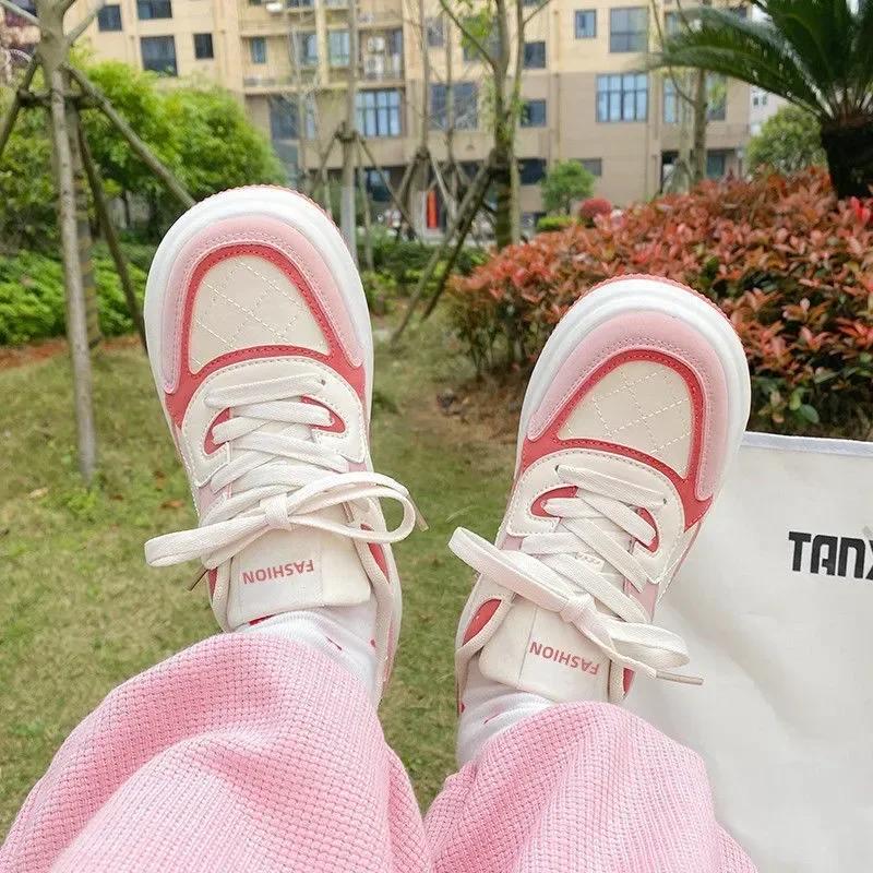 Fashion Summer New Women's Platform Shoes New Lace Up Low Top Sneaker for Women Outdoor Women's Casual Sports Shoes Zapatos De Mujer