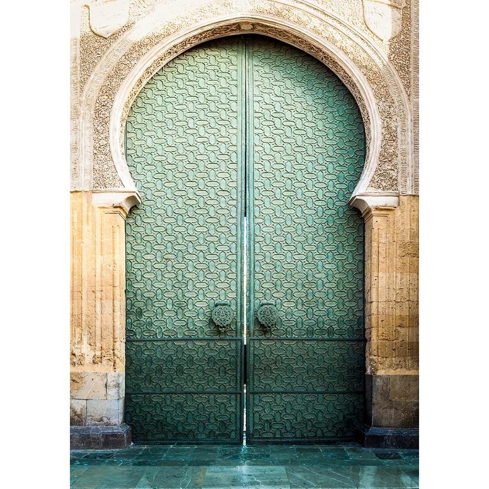 Moroccan Door Arab Canvas Print Islamic Muslim Wall Architectural Wall Art Poster for Living Room Bedroom Eid Al-Fitr Home Decor