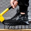 Zapatos de seguridad para el trabajo transpirables para hombre, botas de trabajo con puntera de acero antigolpes, zapatillas de trabajo indestructibles para construcción, zapatos para hombre