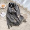 Winter Cashmere Solid Color Pashmina Tassel Scarf for Women Warm Scarves Wraps Girls Thicken Warm Shawl Wrap Echarpe Stole