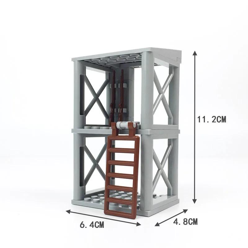 

War military base Guard tower Guard tower eat chicken Watch tower Defense tower moc building blocks Scene accessories светло-серый