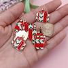 10Pcs DIY Cute Alloy Christmas Pendant Santa Claus Handwork Christmas Decorations Bell Necklace Oil Drip Christmas Tree Jewelry Accessories  Handmade