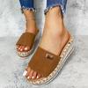 Large Size Women's Shoes New Wedge Heel Hemp Rope Cool Slippers Women's High Heel Cool Slippers Women's Outer Wear