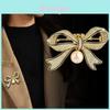 Fashion Bow Artificial Pearl Brooch For Women With Metal Clasp Ideal For Office And Formal Wear