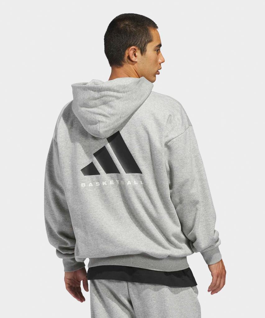 Adidas Basketball Full-Zip Hoodie - Medium Grey Heather / Kb7562