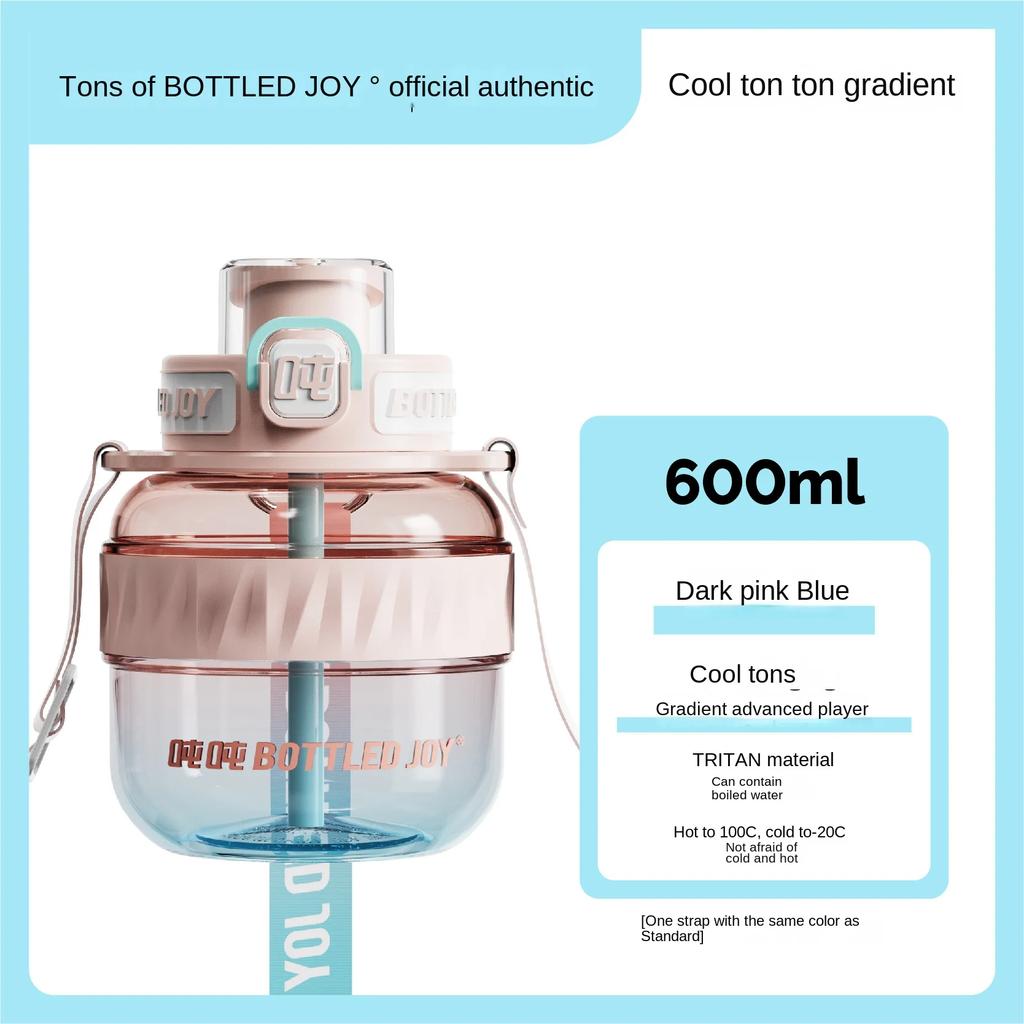 BOTTLED JOY Wang Yibo Tritan Malzeme Büyük Göbek Şişe Büyük Kapasiteli Taşınabilir Kettle Sevimli Öğrenci Çift Yaz Su Şişesi