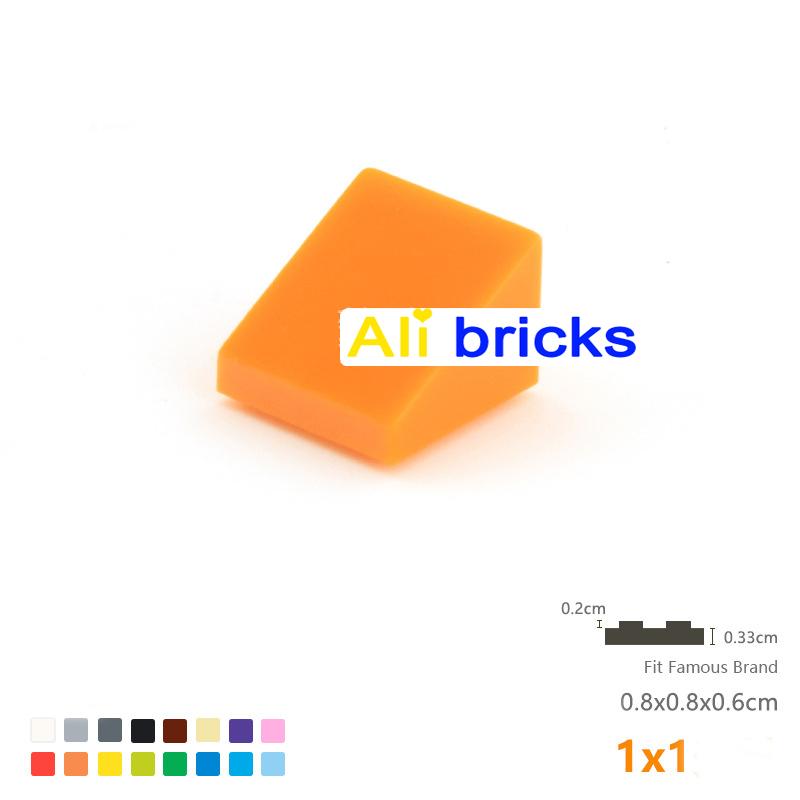120pcs DIY Building Blocks Figure Smooth Bevel Bricks 1x1 Educational Creative Size Compatible With 54200 Toys for Children