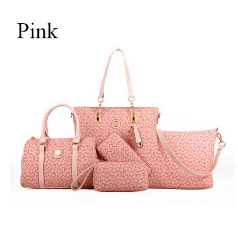 Fashion All-in-one Five-piece Women's Shoulder Bag Leather Design Handbag Crossbody Bag Handbag Combination