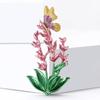 Schöne großzügige Legierung Emaille Lavendel Schmetterling Brosche für Damen Dame 2-farbige Emaille Blumen und Insekt Party Büro Brosche