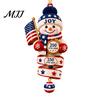 Indoor Outdoor Festive Decor 2026 Patriotic Snowman Christmas Ornament, Acrylic Hanging for Tree, Tree Ornament Holiday Pendant Home Party Accessory