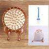 Double-Sided Meridian Comb Scalp Therapy Massage Comb Head Caring Natural Wood Round Handle Comb Scraping Body Massager